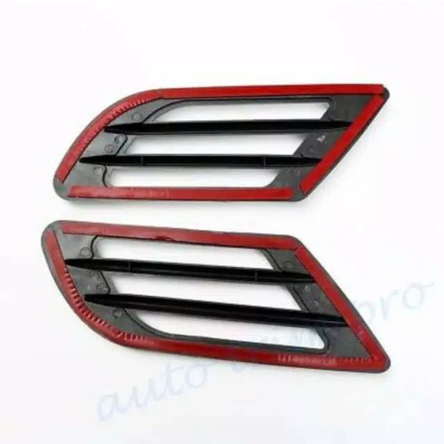 2Pcs Sepasang Air Flow Mobil Samping Chrome Silver Car Air Flow Ventilasi Udara Variasi Car Side