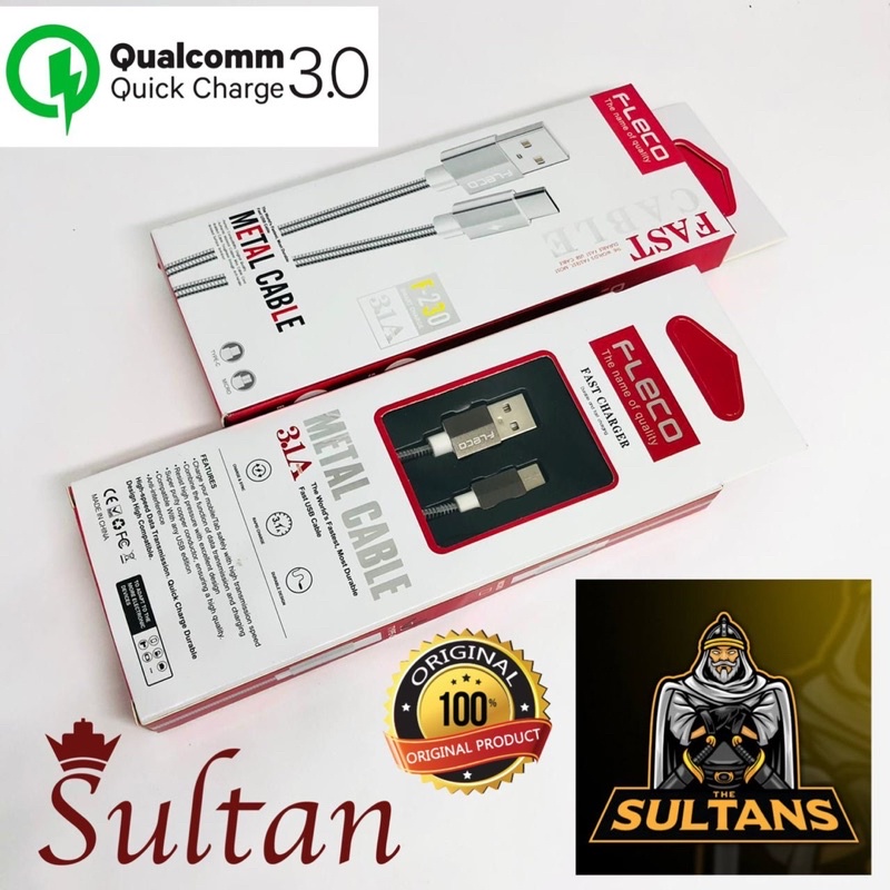 KABEL DATA FLECO F-230 MICRO TYPE C IPH 1M 3.1A FAST CHARGING PROMO SEN