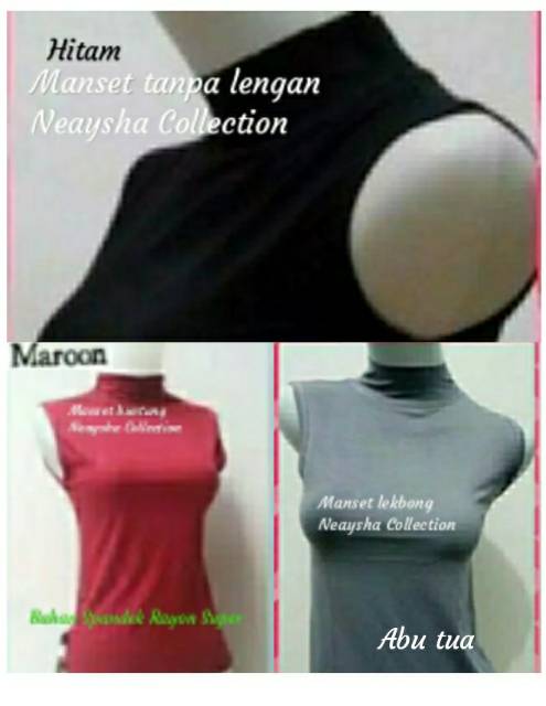 Manset buntung manset lekbong manset tanpa lengan bahan spandek rayon super