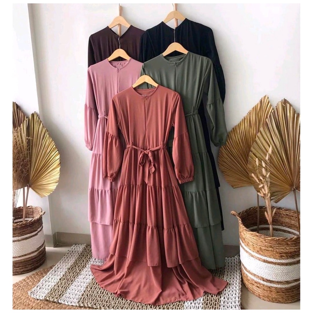 Rillo- Belani Maxi Gamis Polos Remaja / Dress Muslim Wanita