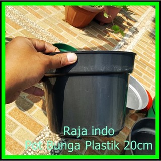 Pot Bunga 20cm 6pcs HITAM Pot Tanaman Plastik ukuran Pot Bunga 20cm 6pcs HITAM Pot Tanaman Plastik ukuran