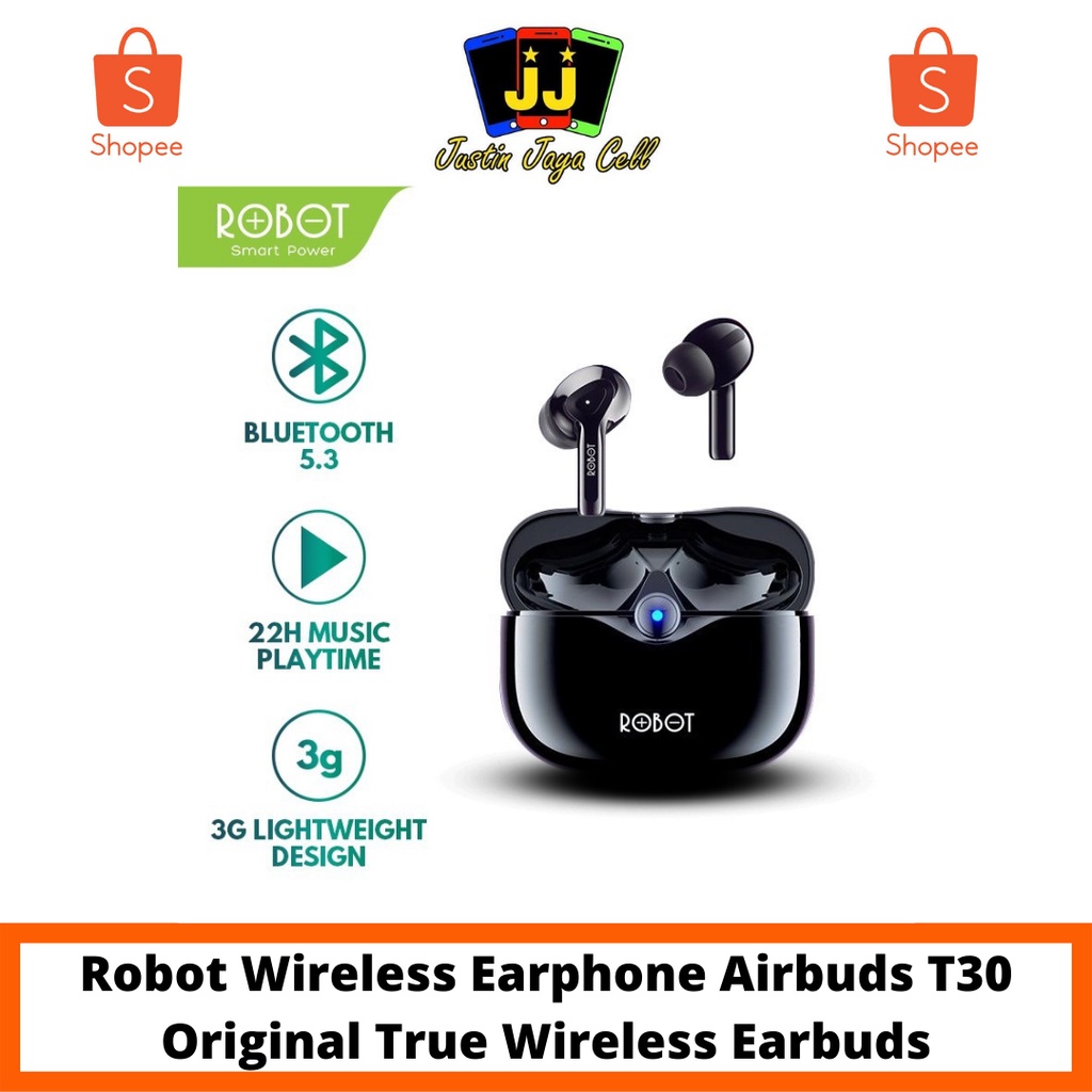 Robot Wireless Earphone Airbuds T30 Original True Wireless Earbuds