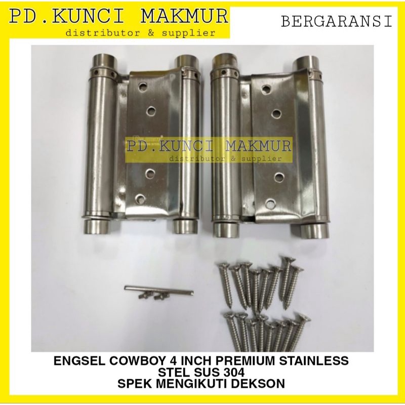 engsel pintu cowboy 4in stainless stell sus 304 engsel per / engsel pintu bolak balik