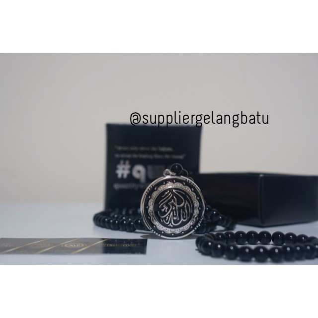 KALUNG lafaz allahuakbar silver giok hitam Ginsamyong terapi kesehatan orangtua supplier produk