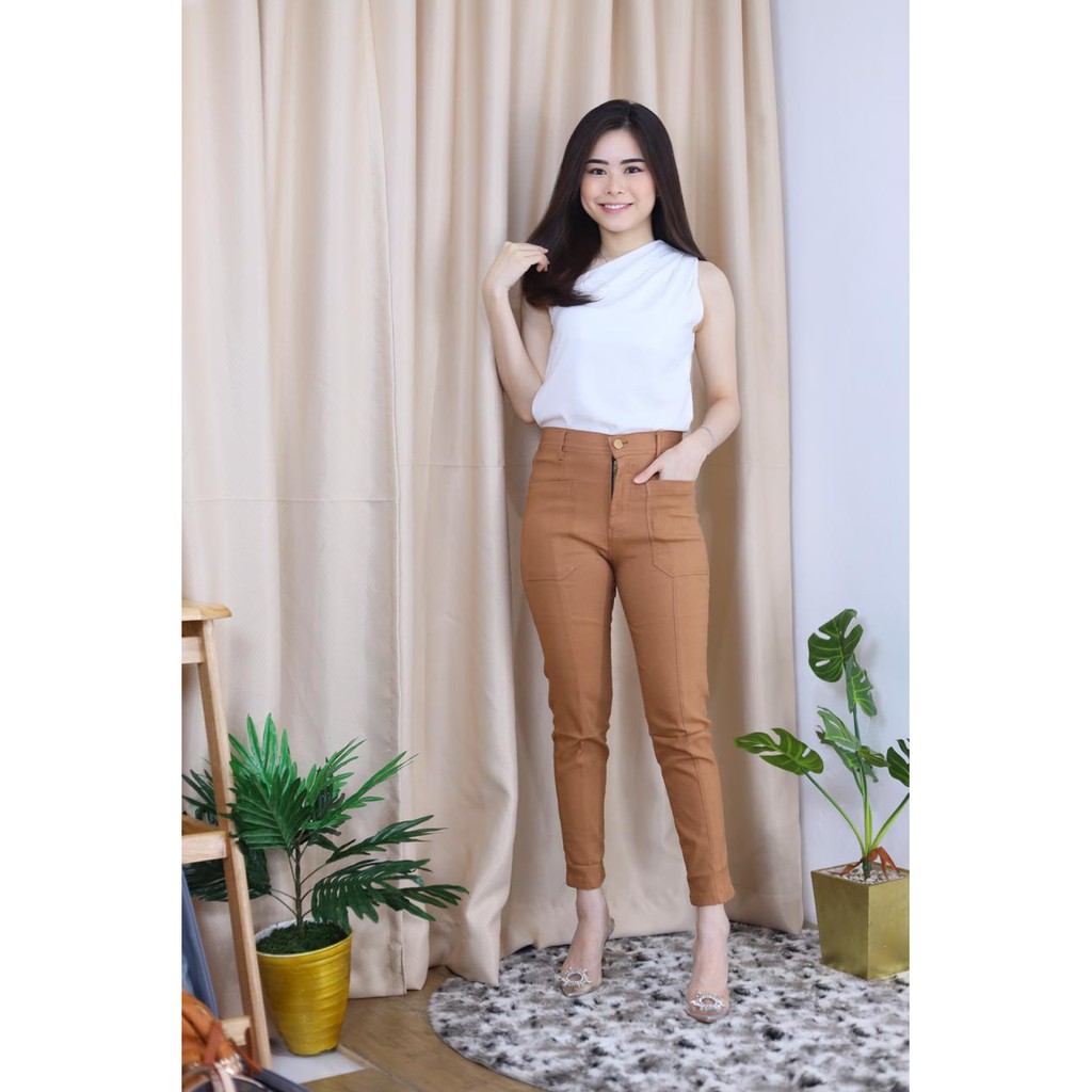 CELANA JEANS WANITA MOMO STANDAR PANTS 6 warna