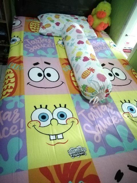 Sprei Kintakun 120x200 Motif Spongebob Puzzle Albany Aalborg Agnesia Nadine Han - Single 120 Sp Lucu