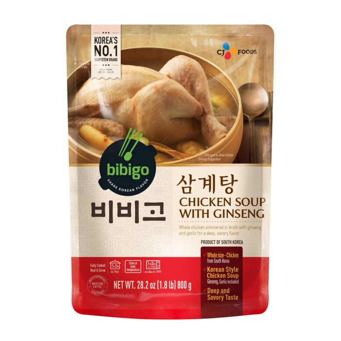 

Ready stock CJ Bibigo Ginseng Chicken Soup - Samgyetang 800G