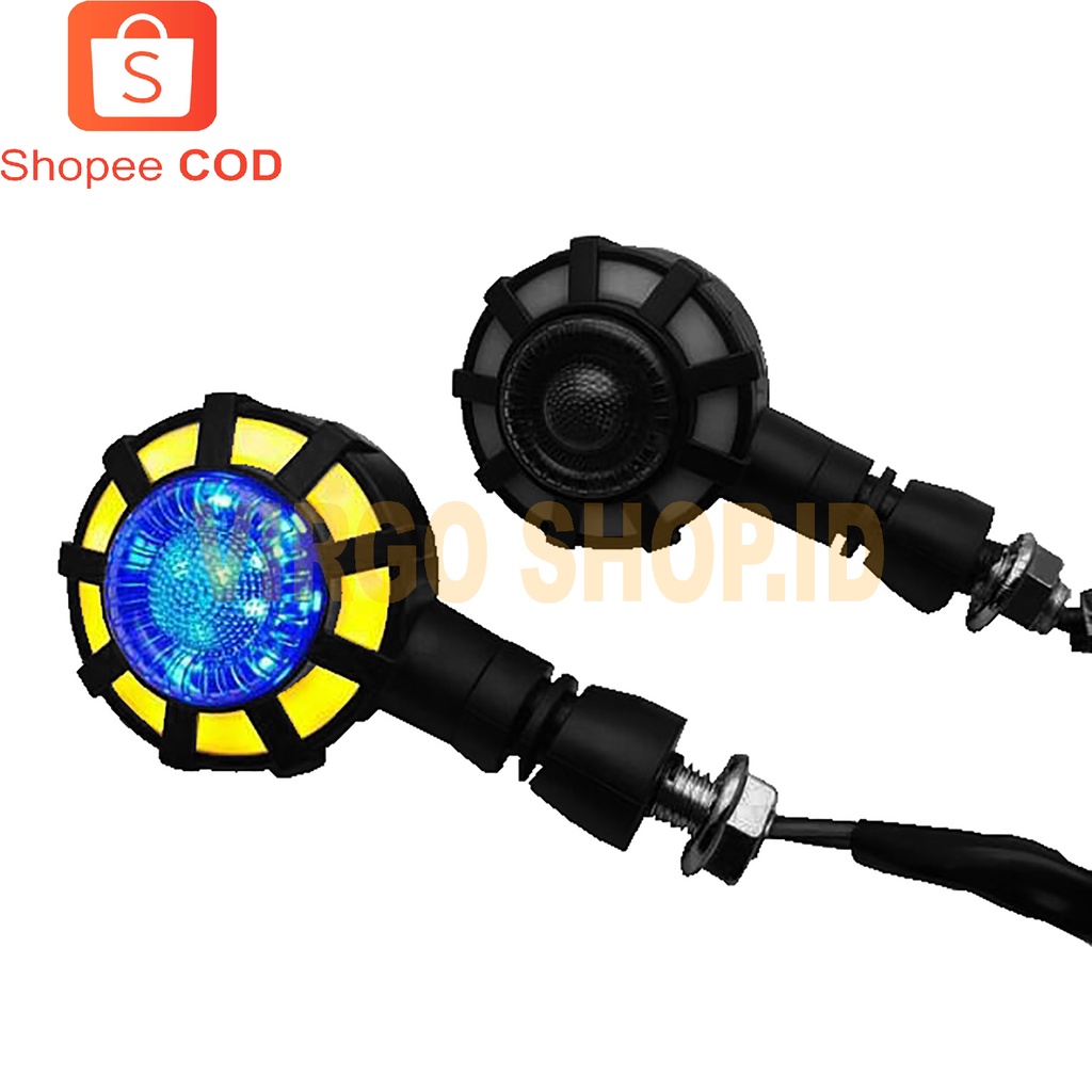 Lempu SEN Runing Led untuk Motor Sport Model Proji Bulat / Lampu Led / Lampu Motor / Lampu Sen / Lampu / Lampu Sen Motor / Lampu Proji