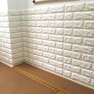 Wallpaper Tembok Dinding 3D Model Batu Bata Putih/Walpaper Tembok