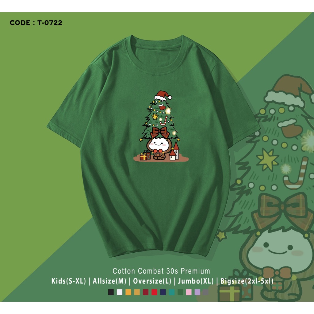 FREE CUSTOM NAMA - KAOS KADO NATAL / PENTOL CHRISTMAS TREE / BAJU NATAL / COMBED 30S