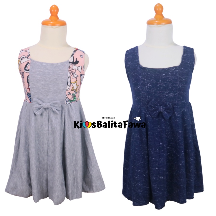 Dress Clairine uk Bayi - 7 Tahun / Baju Anak Perempuan Murah Dres Polos Yukensi Adem Pakaian Murah-3