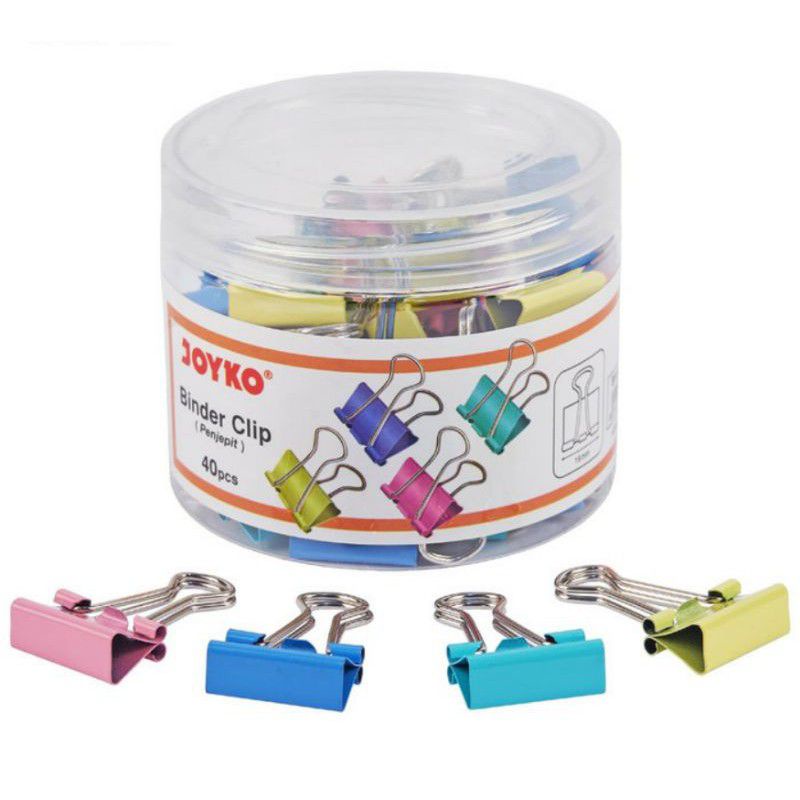 

Puppystore77 Binder Clip Klip Kertas Penjepit Kertas Joyko 107 PTL Tabung Warna Pastel