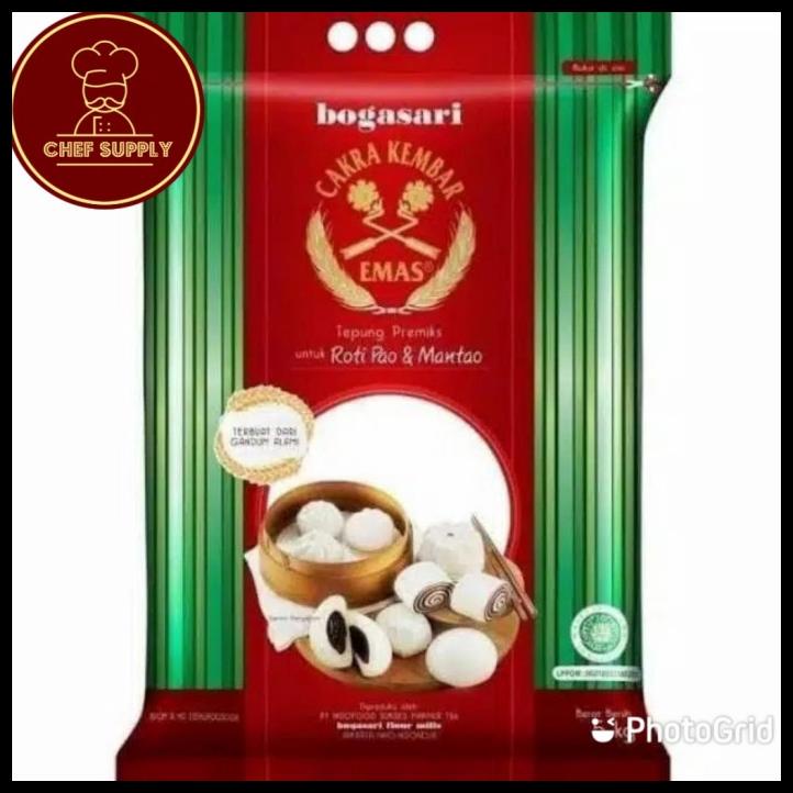 

TERBARUU!! TEPUNG CAKRA KEMBAR EMAS ROTI PAO 5 KG - BOGASARI ROTI PAO MANTAO COD