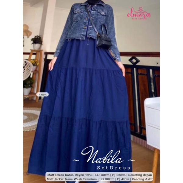 Nabila Set Dress (Dress + Jacket) by Elmora