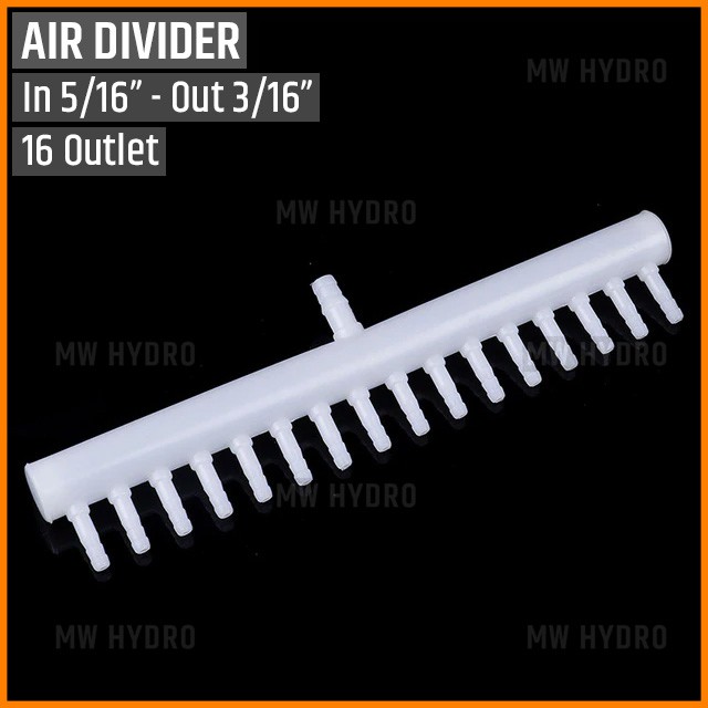 Air Flow Divider / Manifold Pembagi Udara, 16 Outlet, 5/16&quot; ke 3/16&quot;