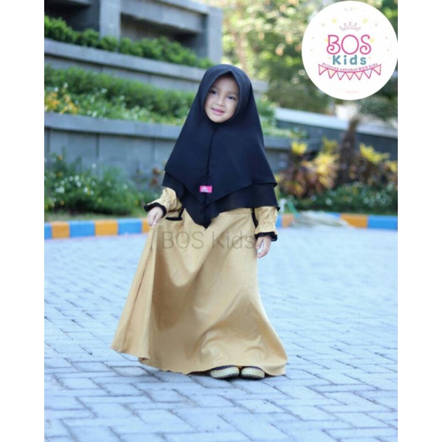 Set gamis boskids 7 -12th /gamis nayla boskids/ set gamis katun madina/set gamis lebaran anak