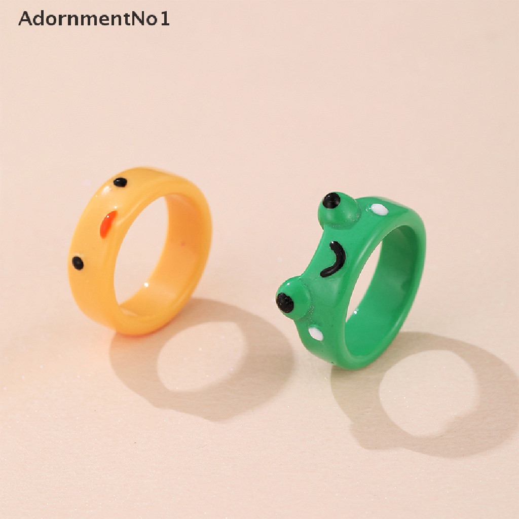 (AdornmentNo1) Cincin Motif Kartun Hewan Katak / Ayam / Katak / Katak / Kelinci / Kelinci / Beruang / Kelinci / Kelinci / Beruang