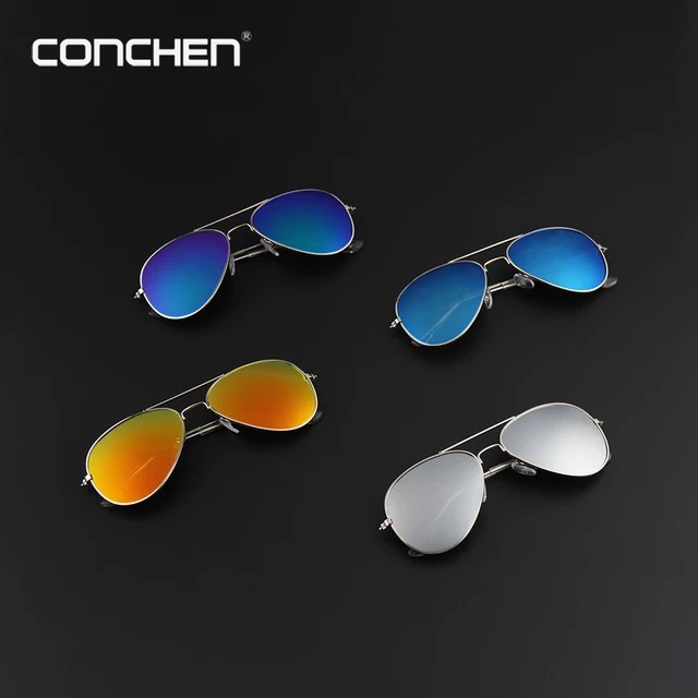 Kacamata Model Pilot Vincent Fashion Pria &amp; Wanita / Kaca Mata Kekinian Hitam &amp; Warna Bahan Metal / Kacamata Cool Korea Anti Silau Sinar UV Antiradiasi Keren Polarised UV KCH10