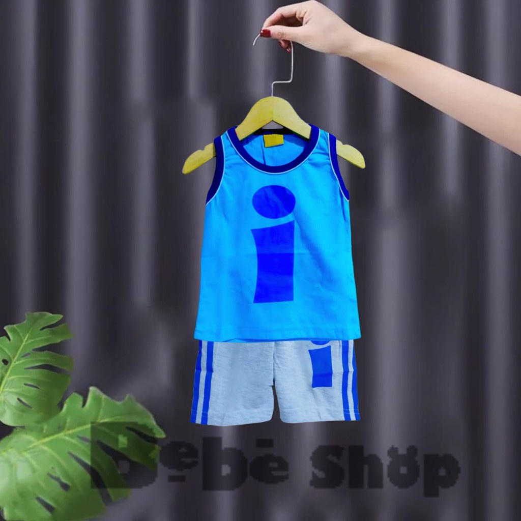 Setelan Baju Kaos Singlet Upin Ipin Anak Umur 1 - 10 Tahun Atasan Pakaian Anak Murah