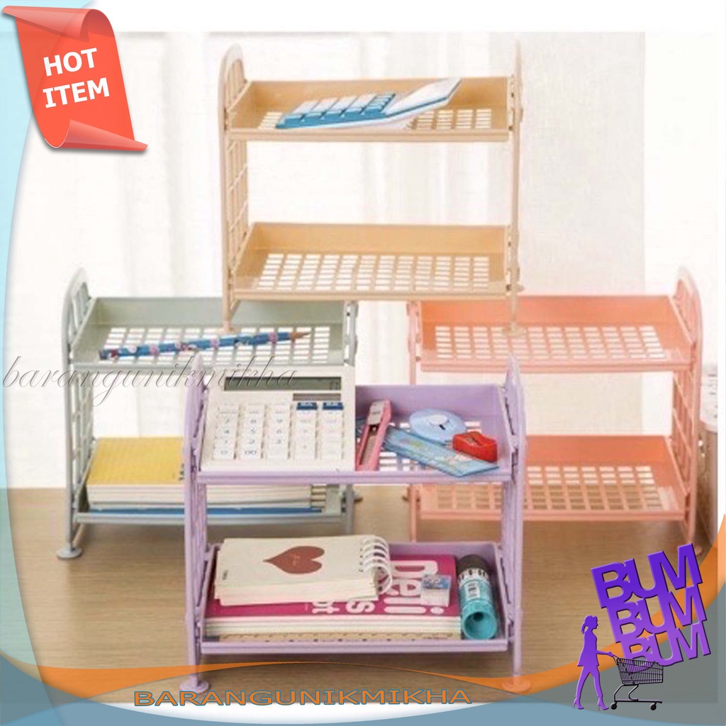 RAK PLASTIK Susun 2 Rack Plastik Mini Dapur Dinding Kamar Mandi Serbaguna Organizer Tempat Bumbu - BUM