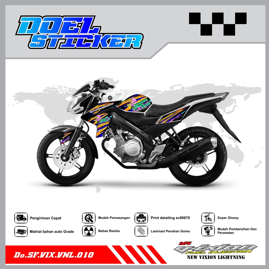 STICKER STRIPING VIXION NVL - STICKER STRIPING LIST VARIASI HOLOGRAM , CROME VIXION NVL 2013-2014 DOEL 010