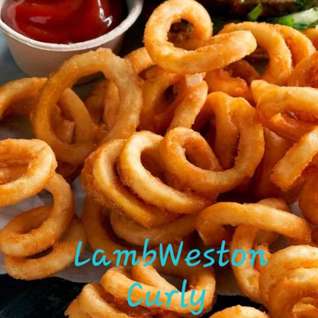 2.27kg CURLY FRIES LAMB WESTON FULL PACK KENTANG GORENG AW ENAK LEZAT