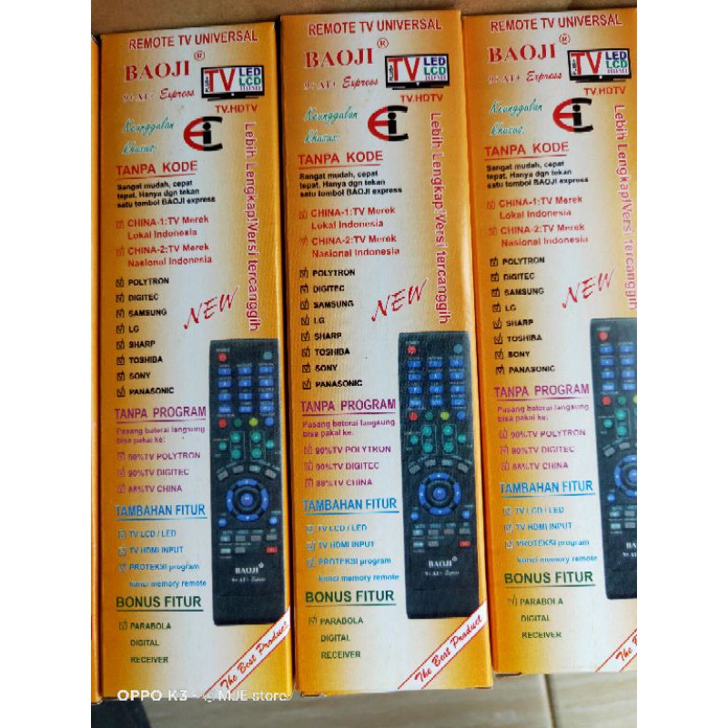 REMOTE TV LED LCD UNIVERSAL MULTI TV BAOJI 9+AT