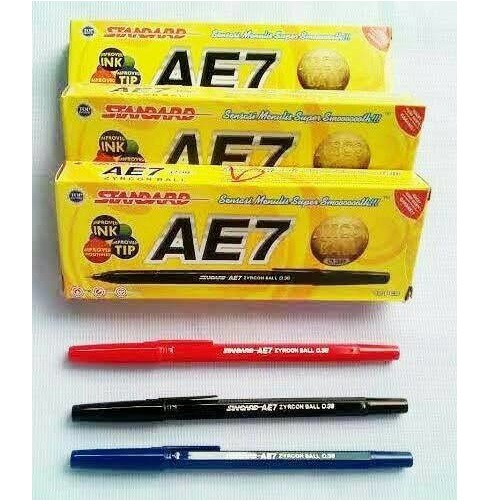 Pulpen Standard AE7 Ballpoint Pena Pen Bolpen Standard Pulpen MERAH HITAM BIRU Bolpoint bisa cod