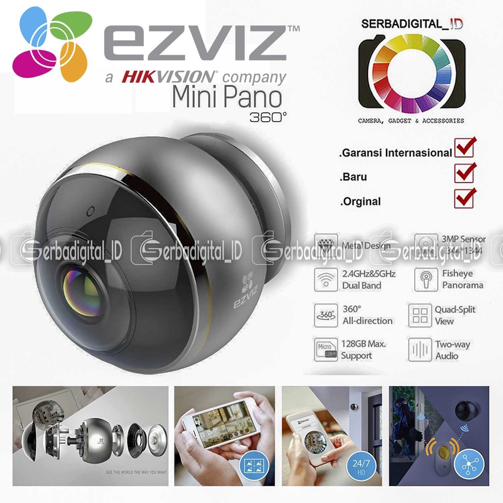 EZVIZ C6p 360 3Mp Min Pano Panoramic 360 View/Fisheye /CCTV IP Camera (JM)
