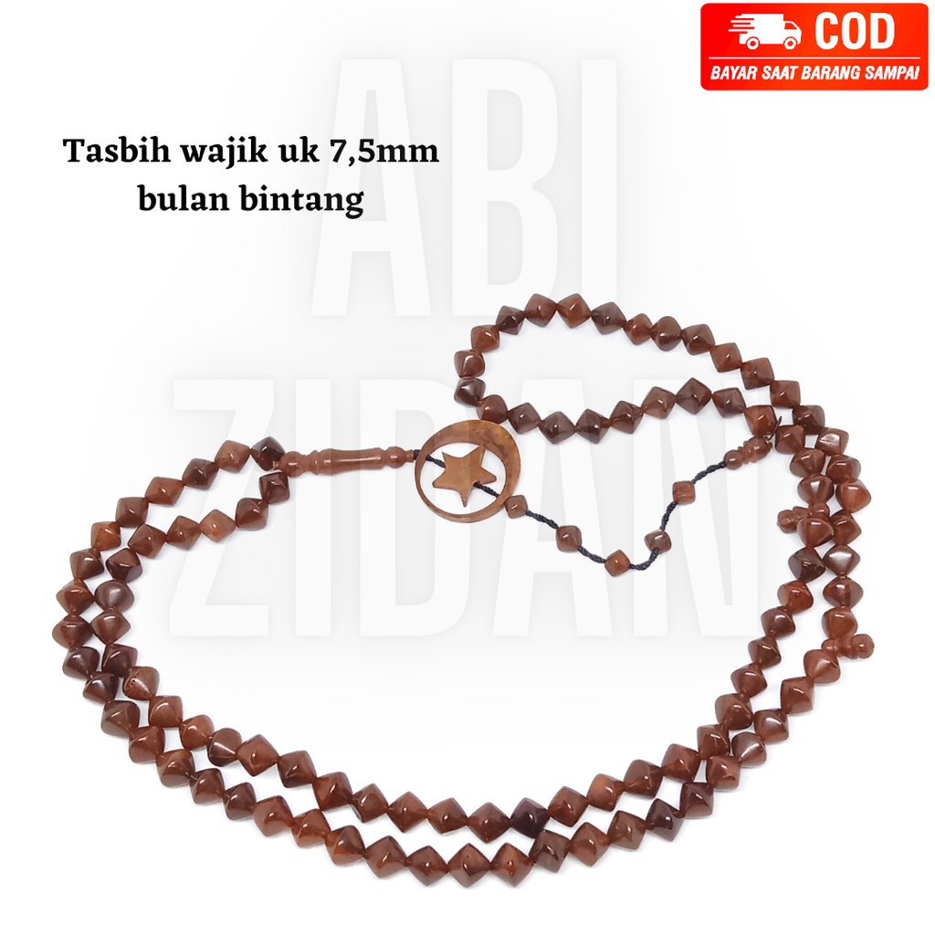 tasbih kokkah kaokah kaukah koka kaoka asli original model wajik bulan bintang uk 7,5 mm