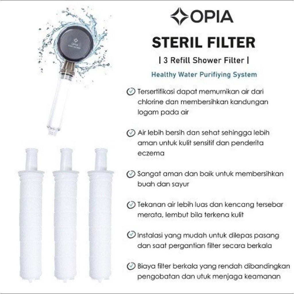 Opia Steril Shower Filter Refill Pack (3 Pack)