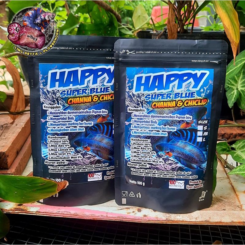 Pelet channa happy super blue 100gr