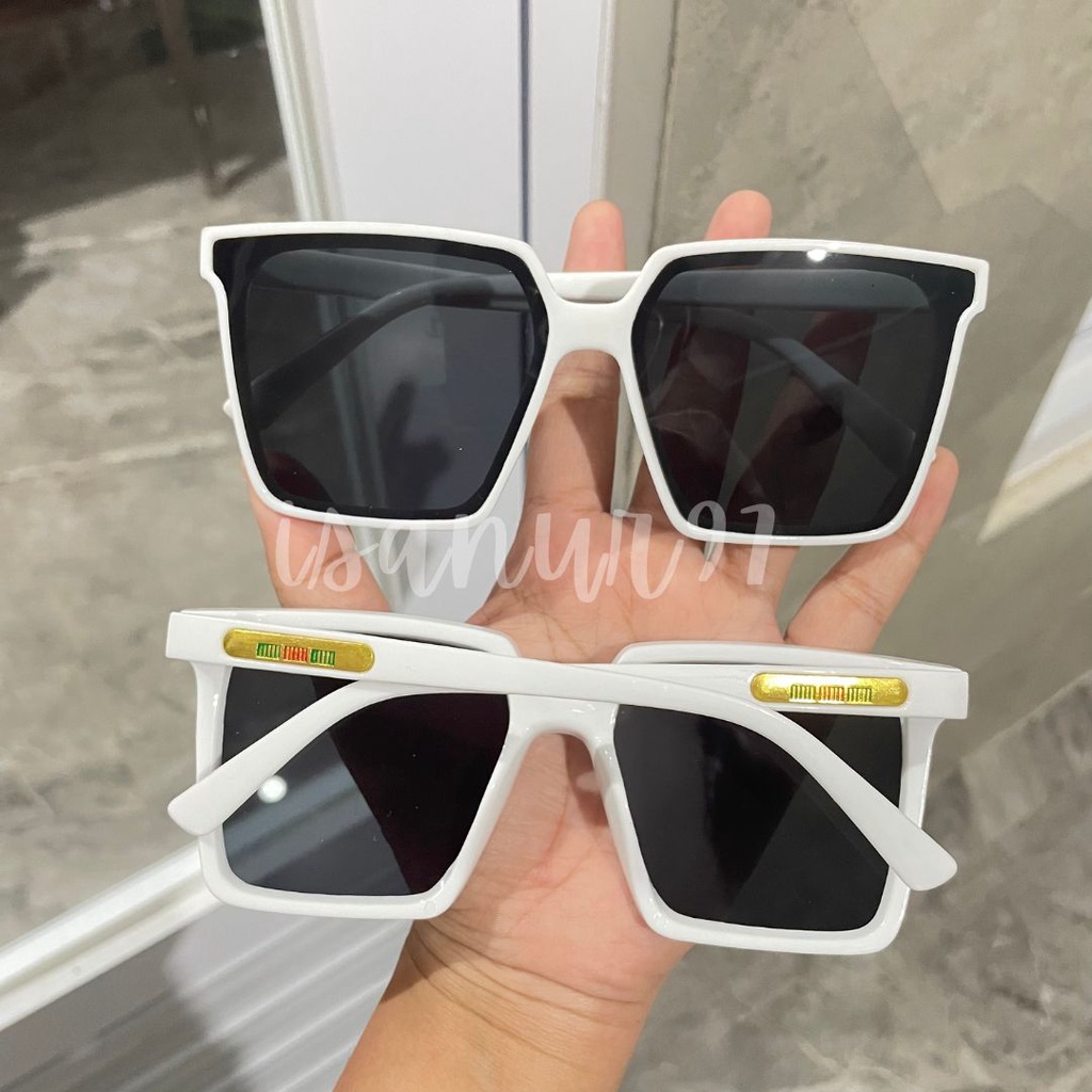 Kacamata Wanita Kotak Square Persergi Kacamata Frame Besar Kotak Fashion Korea Sunglasses