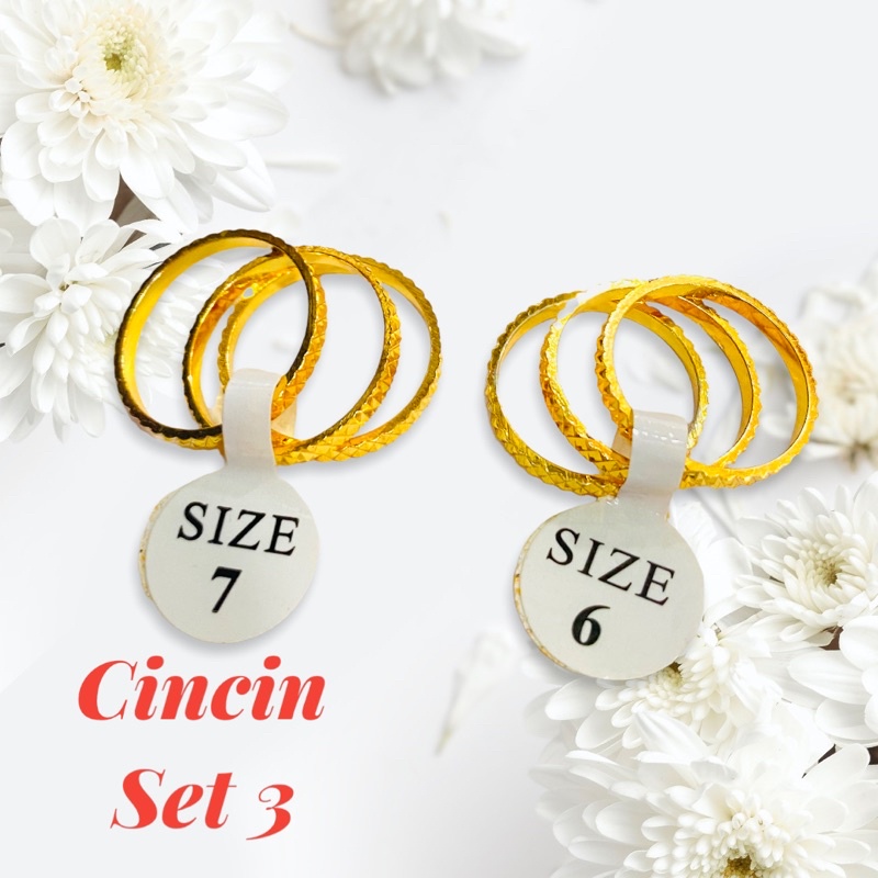 cincin set 3 // cincin lapis emas//perhiasan