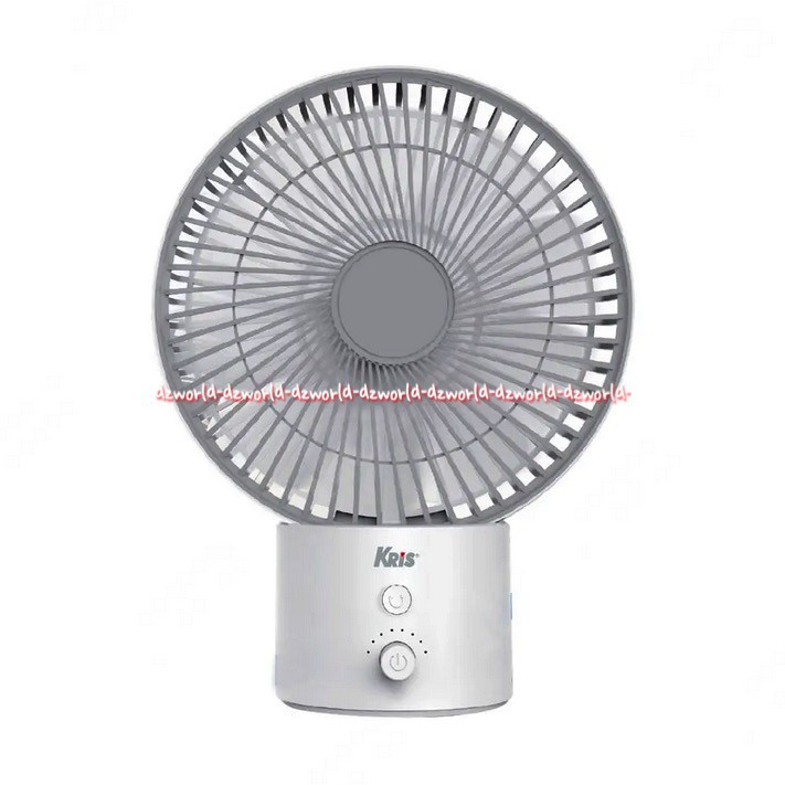 Kris Table Fan Swing White Kipas Angin Meja Portable Rechargeable 5watt Putih