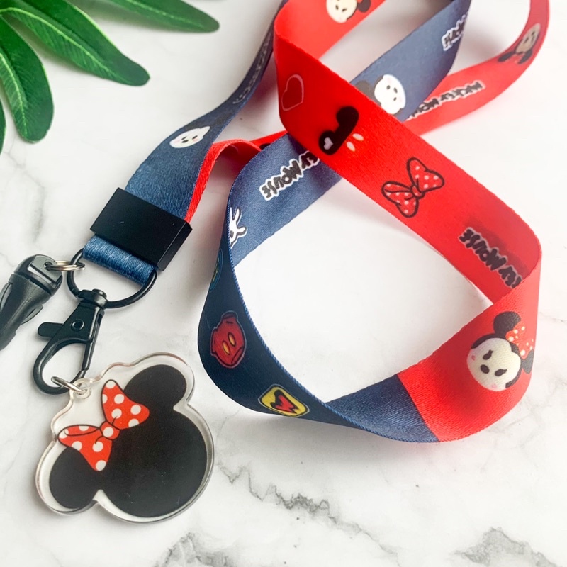 

Lanyard Mickey Merah Navy lucu disney