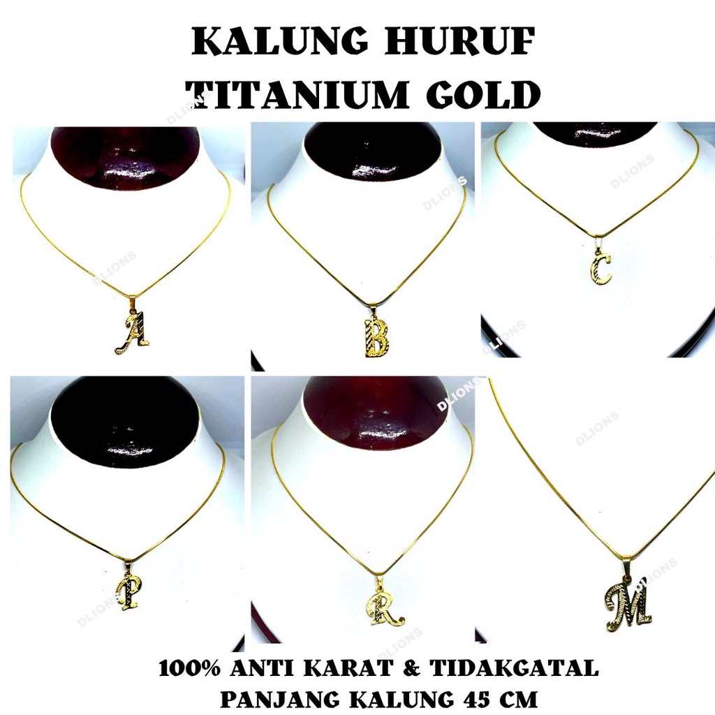 KALUNG HURUF,KALUNG HURUF TITANIUM GOLD,KALUNG ALFABET,KALUNG INISIAL