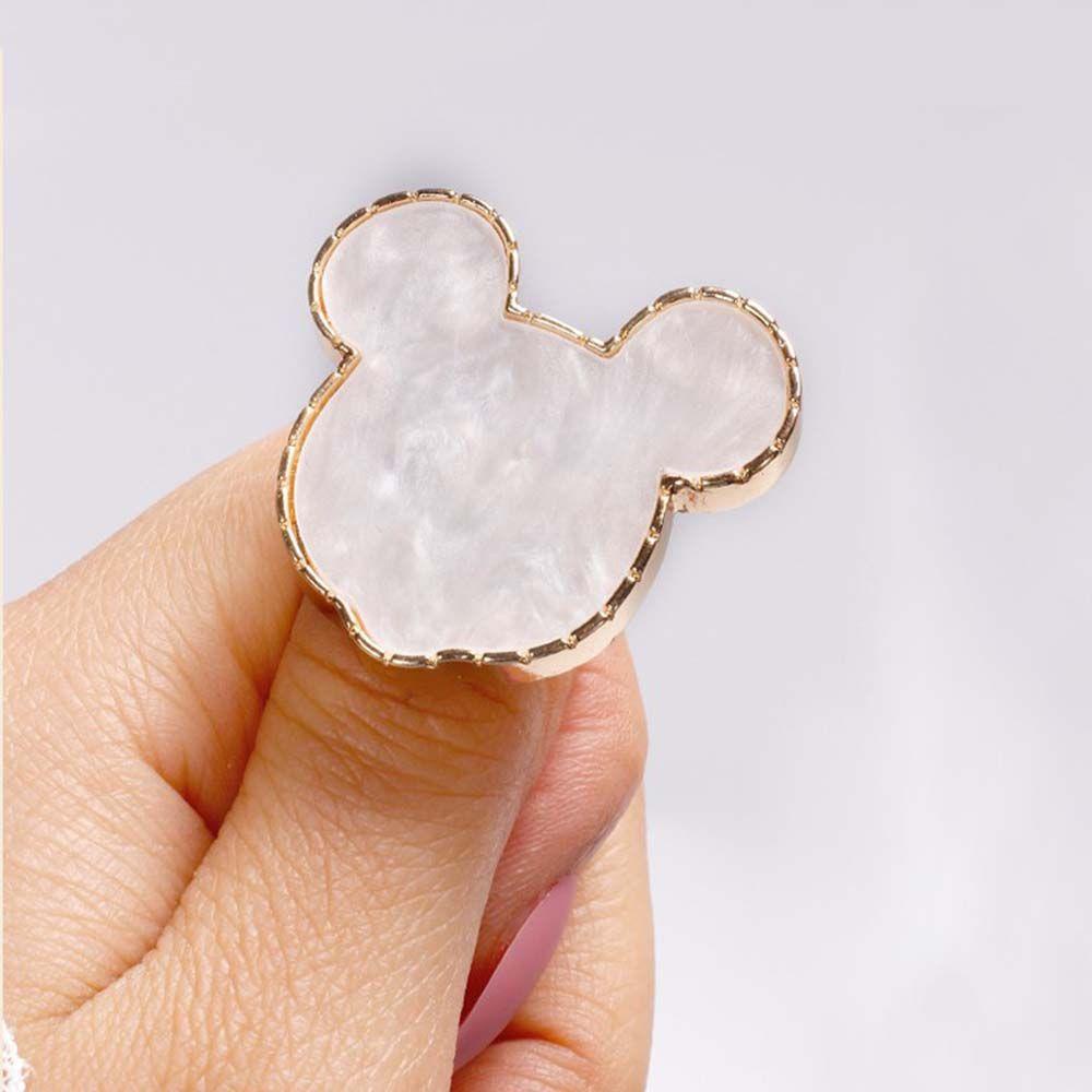 Needway  Cincin Palet Kuku Fashion Adjustable Nail Display Stand Awan Beruang Bentuk Mickey Gel Polish Plate