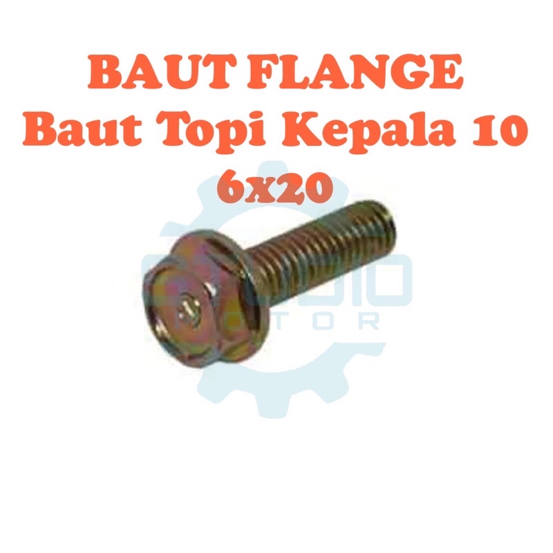 BAUT FLANGE / Baut Topi Kepala 10 6x20 kuning