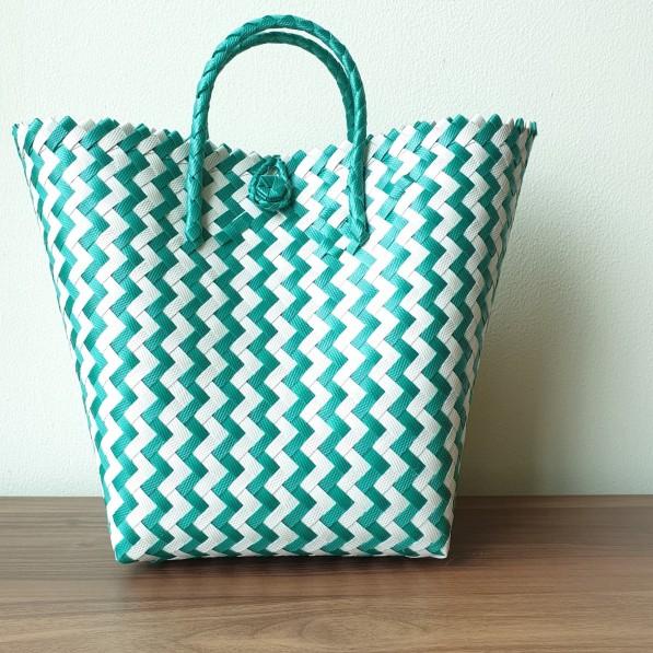 ➻ Kana Bag Hijau Tas Parcel Lebaran, Tas Parsel, Tas Souvenir Anyaman - Polos ☏