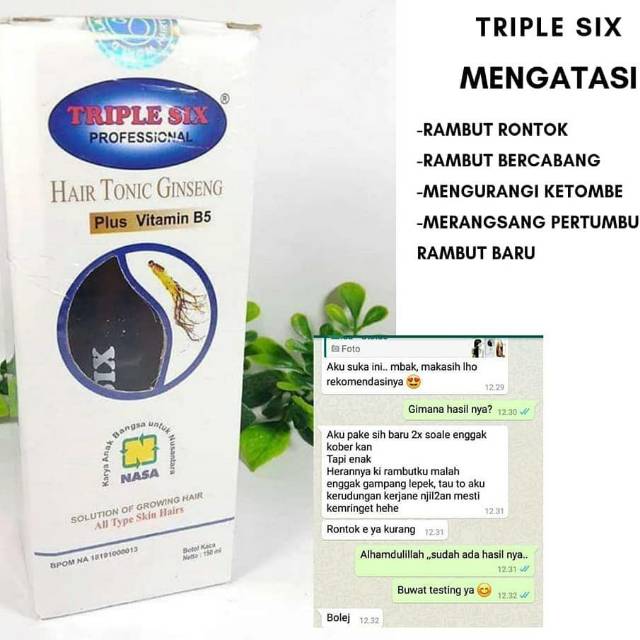 TRIPLE SIX HAIR TONIC GINSENG NASA
