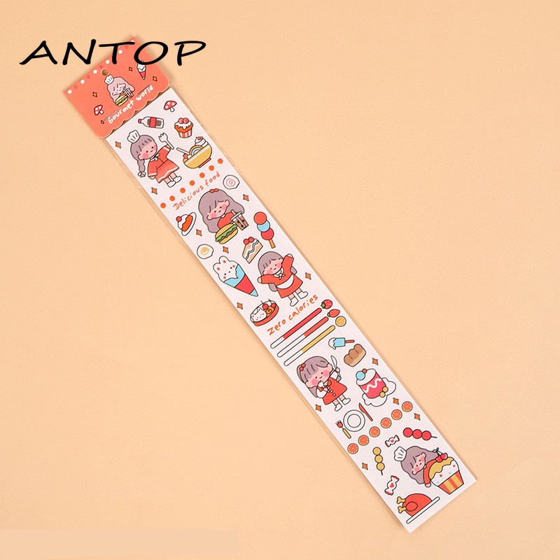 Cute Girl Fashion Art Ins Style Diy Kartun Stiker Akun Tangan ANTOP