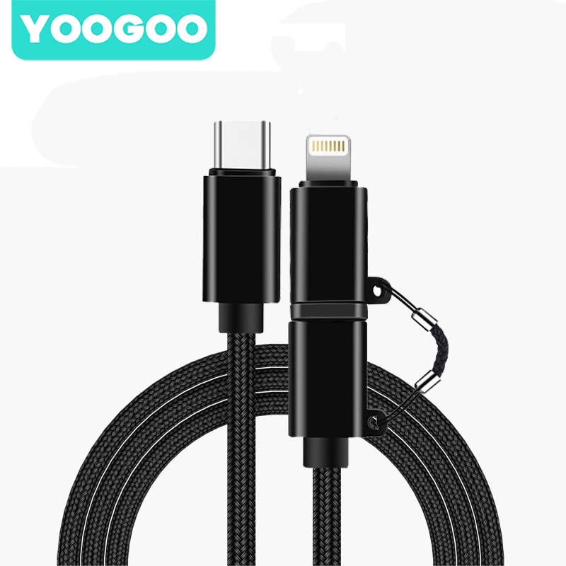 2 In1 PD Charging Kabel Quickcharger Data Cable for Iphone Lightning Type-c