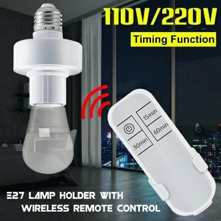 Fitting Lampu Remote Control Wireless E27 220V Socket / Lampu Jarak Jauh Timer - Fitting Lampu Remote Timer Otomatis Fiting Lampu Remot Timer Nyala Mati Otomatis