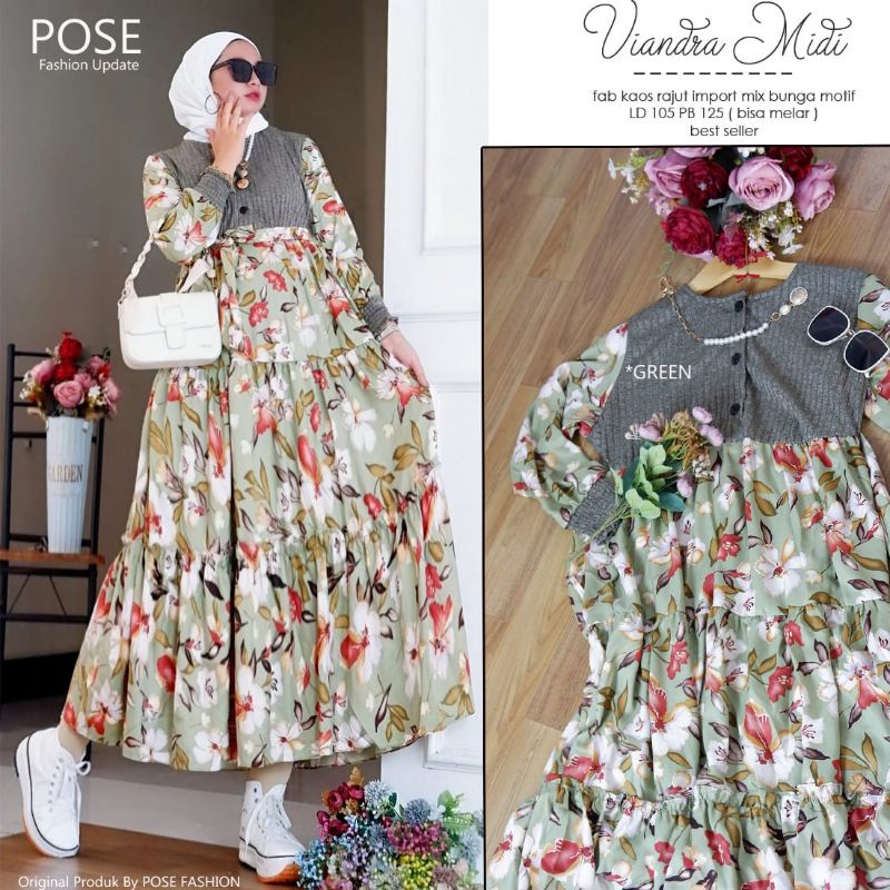 Viandra Midi Dress by Pose