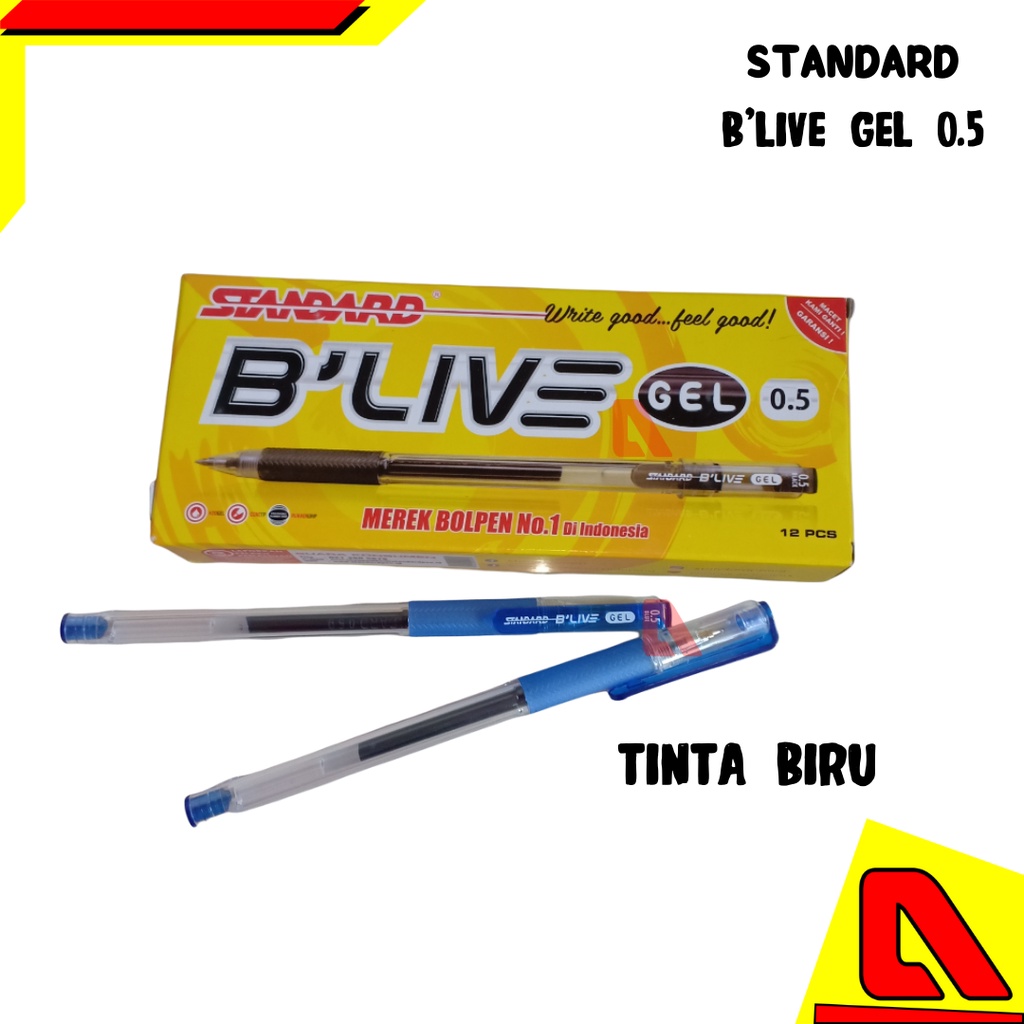 

STANDARD PEN B'LIVE BLIVE OIL GEL PULPEN BLIVE 0.5 BLUE BIRU ECER MURAH