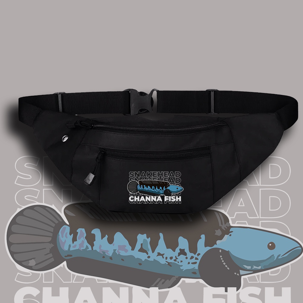 tas Channa Snakehead Predator Fish Indonesia waistbag tas selempaang