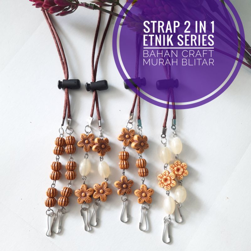 Strap 2 in 1 etnik series/strap tali masker