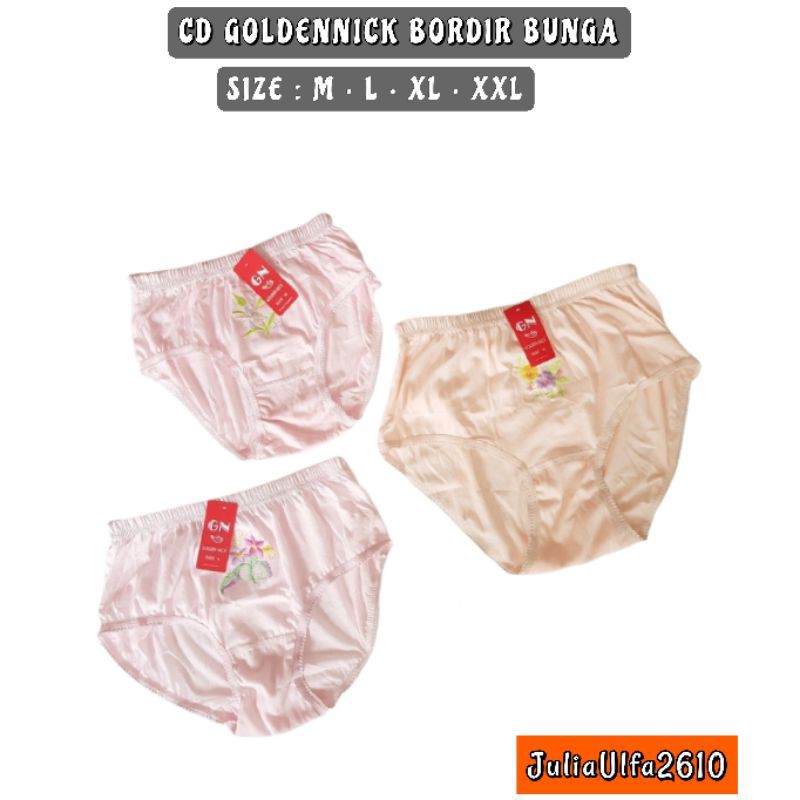(6pcs) CD GOLDEN NICK BORDIR • CELANA DALAM WANITA