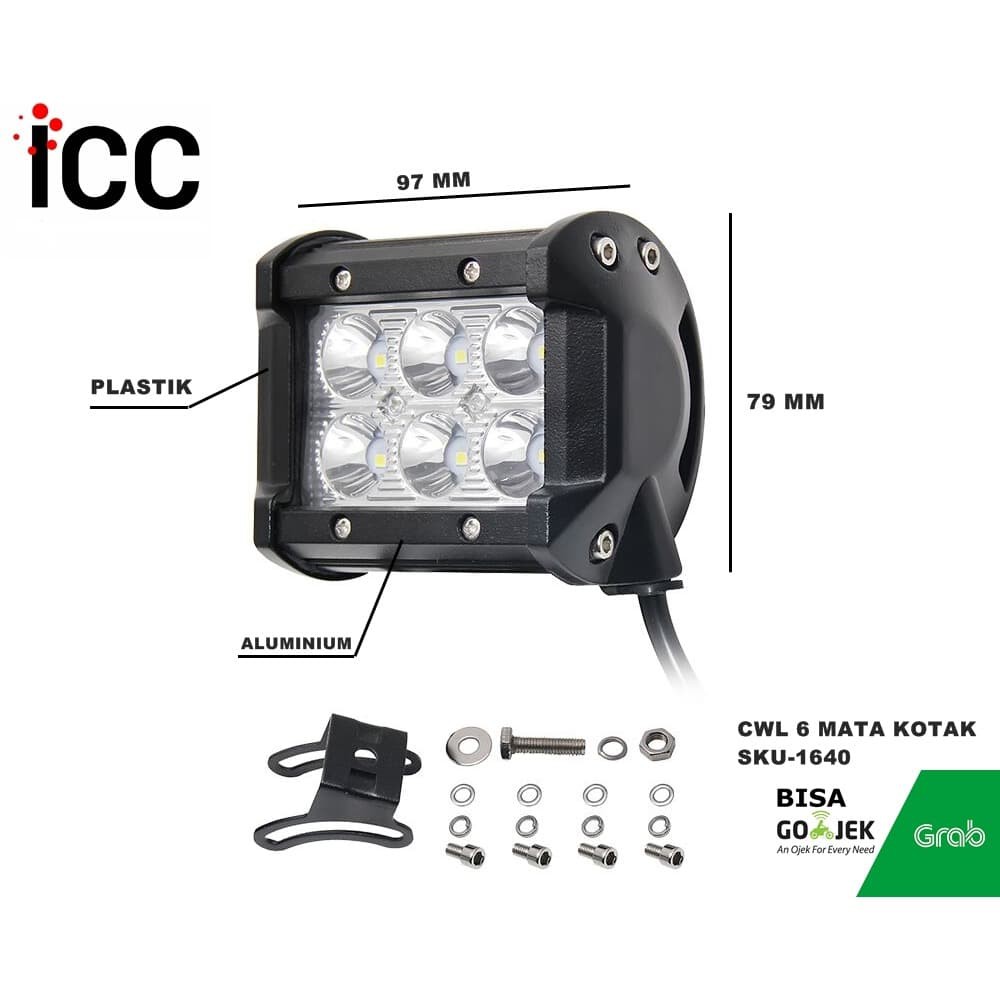 LAMPU TEMBAK 6 MATA KOTAK